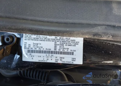 2014 Ford Focus Se z USA, uszkodzony, nr VIN 1FADP3F21EL172668